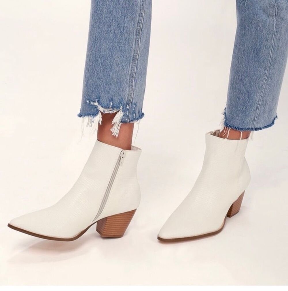 Lulu’s x Matisse Snake Pointed Toe Ankle Boots Spirit 5.5